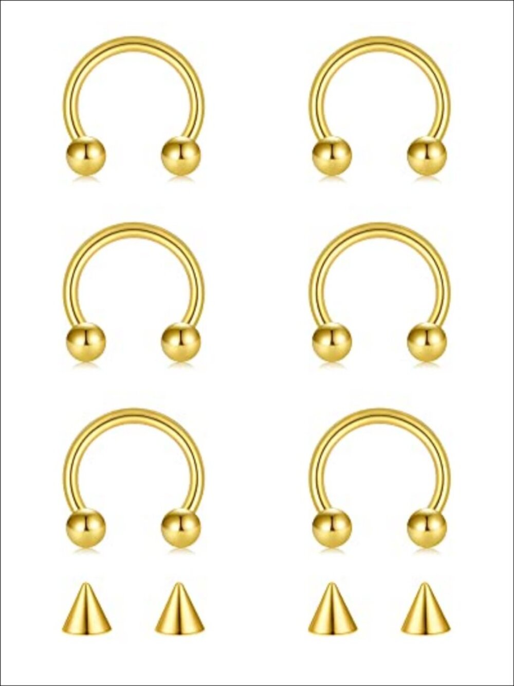 Horseshoe Septum Nose Rings Stainless Steel Piercing Jewelry Hoop